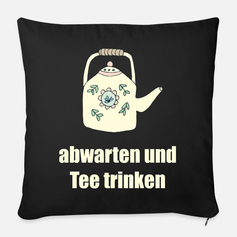 teetrinken 2 - Sofakissen mit Füllung 45 x 45 cm - Schwarz