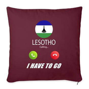 Lesotho ruft an Lusiger Flaggen Spruch - Sofakissen mit Füllung 45 x 45 cm - Burgunderrot - Vorne