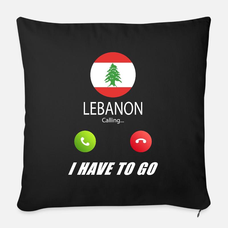 Libanon ruft an Lusiger Flaggen Spruch - Sofakissen mit Füllung 45 x 45 cm - Schwarz