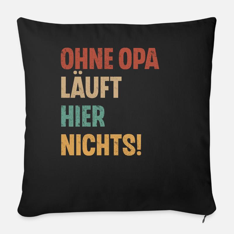 Opa - Sofakissen mit Füllung 45 x 45 cm - Schwarz