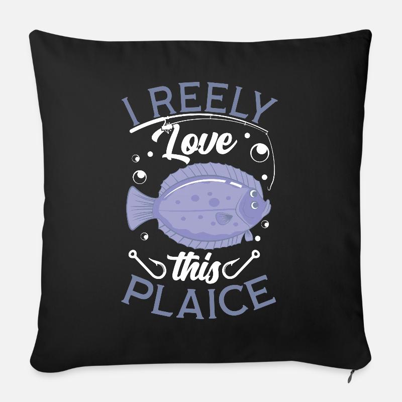 Reely Nice Plaice - Sofakissen mit Füllung 45 x 45 cm - Schwarz