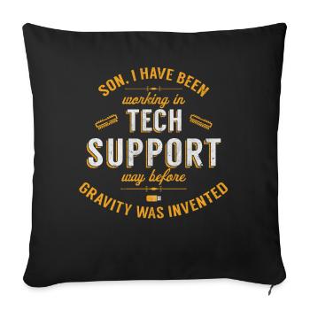 Tech Support Senior - Sofa pillow with filling 45cm x 45cm - black - Front