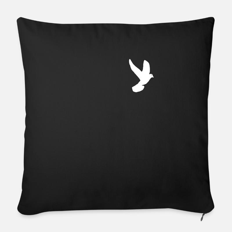 Weiße Taube Pocket Friedenstaube - Sofakissen mit Füllung 45 x 45 cm - Schwarz