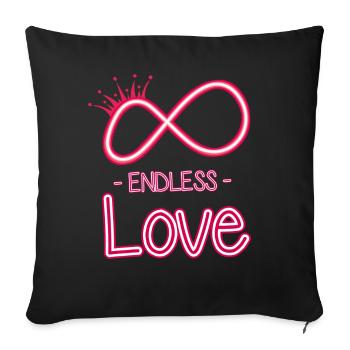 symbole de l’amour éternel - Coussin et housse de 45 x 45 cm - noir - Devant