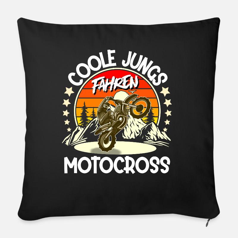 Motocross - Sofakissen mit Füllung 45 x 45 cm - Schwarz