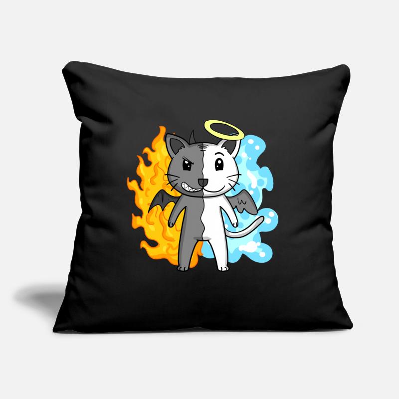 Cat Cat Breed Devon rex - Angel and Devil Sofa pillow with filling 45cm x 45cm
