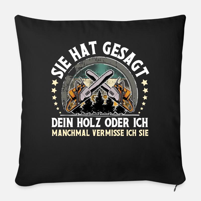 Holzfäller - Sofakissen mit Füllung 45 x 45 cm - Schwarz