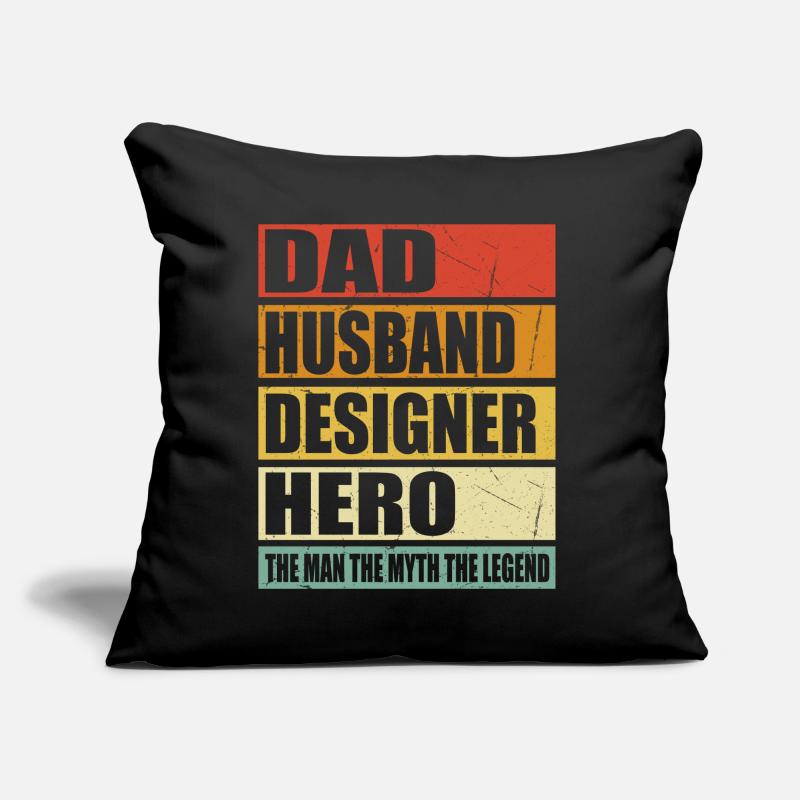 Vater Ehemann Designer Held Sofakissen mit Füllung 45 x 45 cm