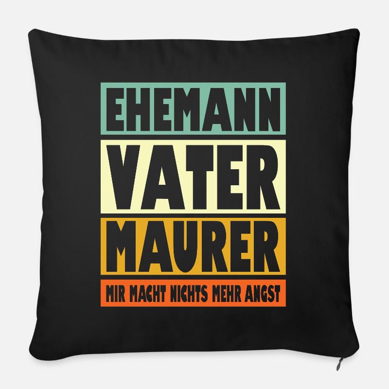 Maurer Vater Ehemann Held - Sofakissen mit Füllung 45 x 45 cm - Schwarz