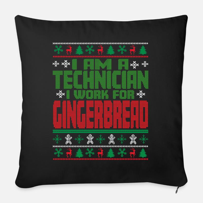 Techniker Weihnachten Spruch - Sofakissen mit Füllung 45 x 45 cm - Schwarz