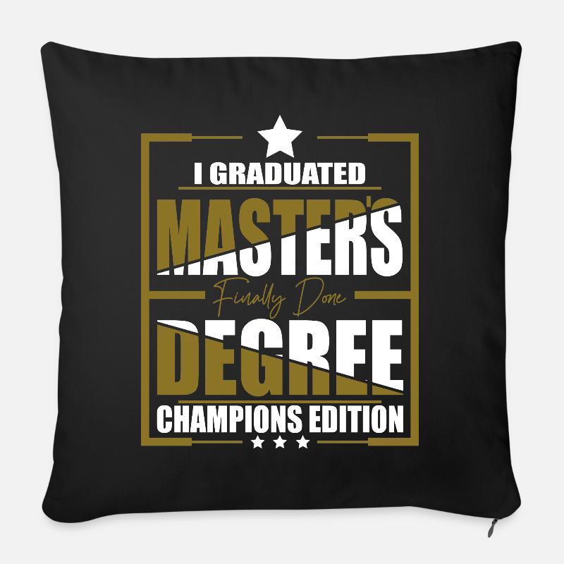 Master's Degree - Sofa pillow with filling 45cm x 45cm - black