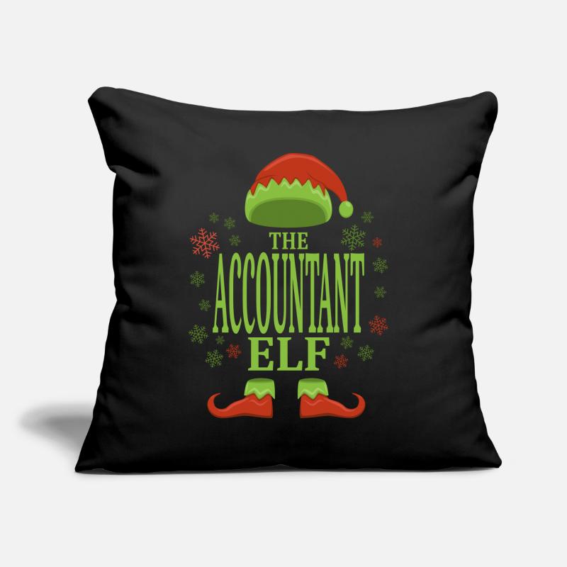 Comptable Elfe de Noël Coussin et housse de 45 x 45 cm