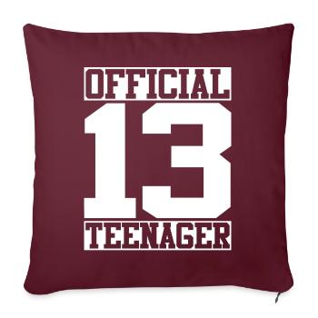 Officiellement un adolescent - Coussin et housse de 45 x 45 cm - bordeaux - Devant