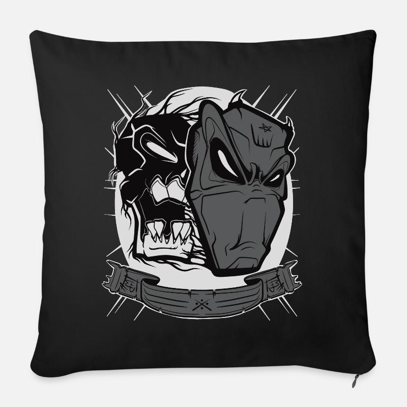 Devil mask - Sofakissen mit Füllung 45 x 45 cm - Schwarz