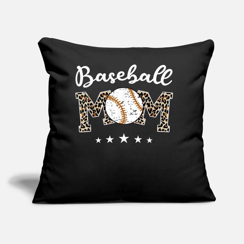 Softball Baseball Mama Leopard Tee Muttertag Sofakissen mit Füllung 45 x 45 cm