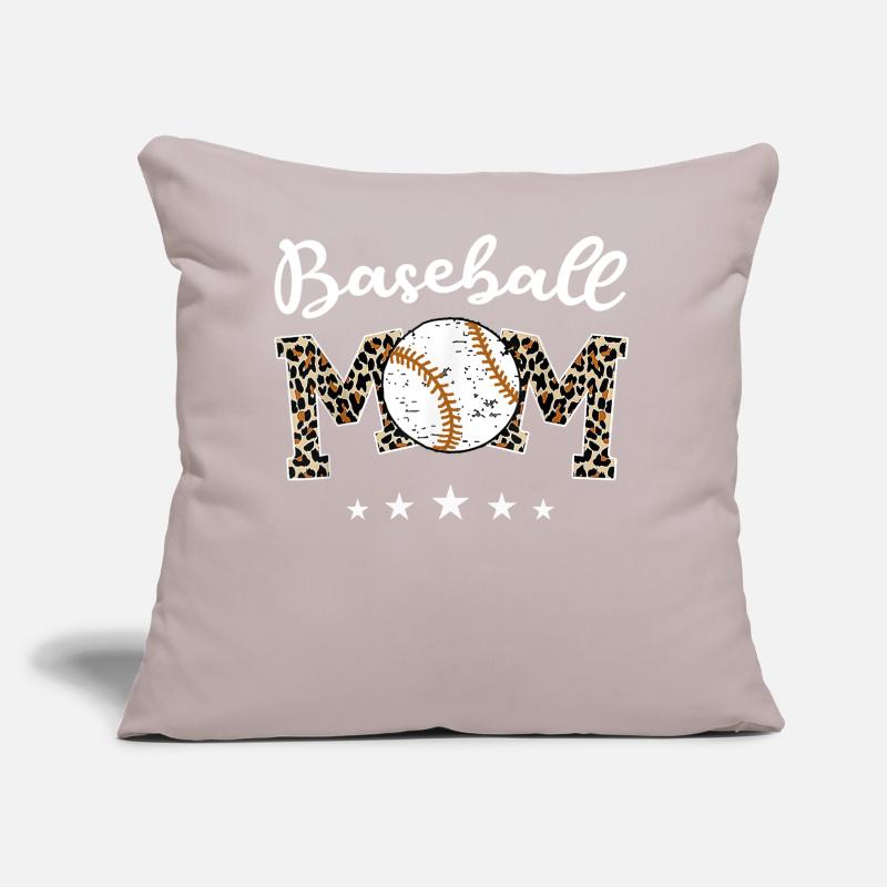 Softball Baseball Mama Leopard Tee Muttertag Sofakissen mit Füllung 45 x 45 cm
