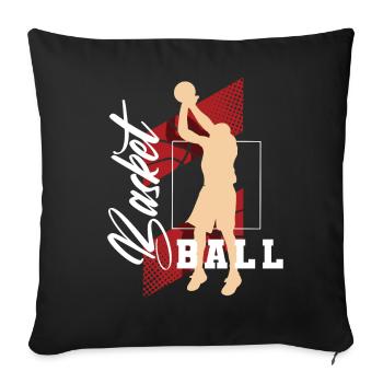 Joueurs de basket-ball - Coussin et housse de 45 x 45 cm - noir - Devant