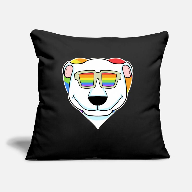 Regenbogen - Eisbär mit Brille Sofakissen mit Füllung 45 x 45 cm