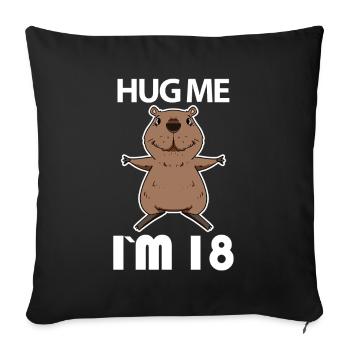 18 ans - 18 ans - câlin - Coussin et housse de 45 x 45 cm - noir - Devant