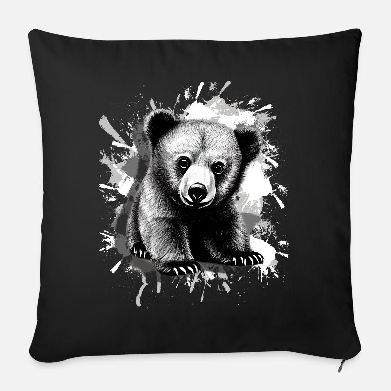 Bär - Sofakissen mit Füllung 45 x 45 cm - Schwarz