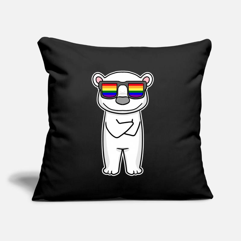 Regenbogen - Eisbär mit Brille Sofakissen mit Füllung 45 x 45 cm