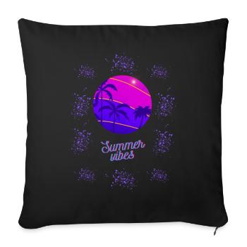 Summer Vibes Neon Design - Sofa pillow with filling 45cm x 45cm - black - Front