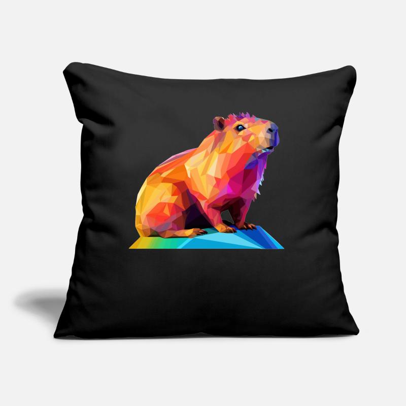 Conception de polygones bas Capybara Coussin et housse de 45 x 45 cm