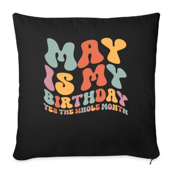 Anniversaire de mai - Coussin et housse de 45 x 45 cm - noir - Devant