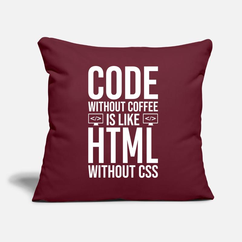 Coder Kaffee Geschenk Sofakissen mit Füllung 45 x 45 cm