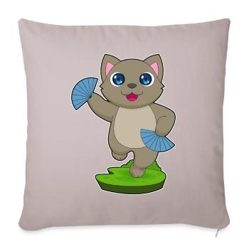 Cat Hand Fan - Sofa pillow with filling 45cm x 45cm - light taupe - Front