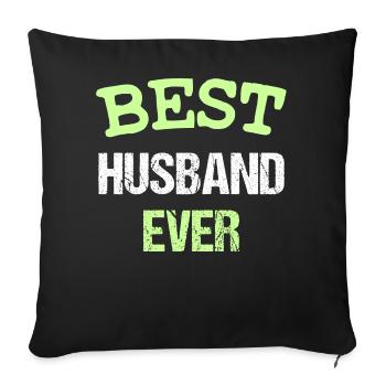 BEST HUSBAND EVER - Sofa pillow with filling 45cm x 45cm - black - Front