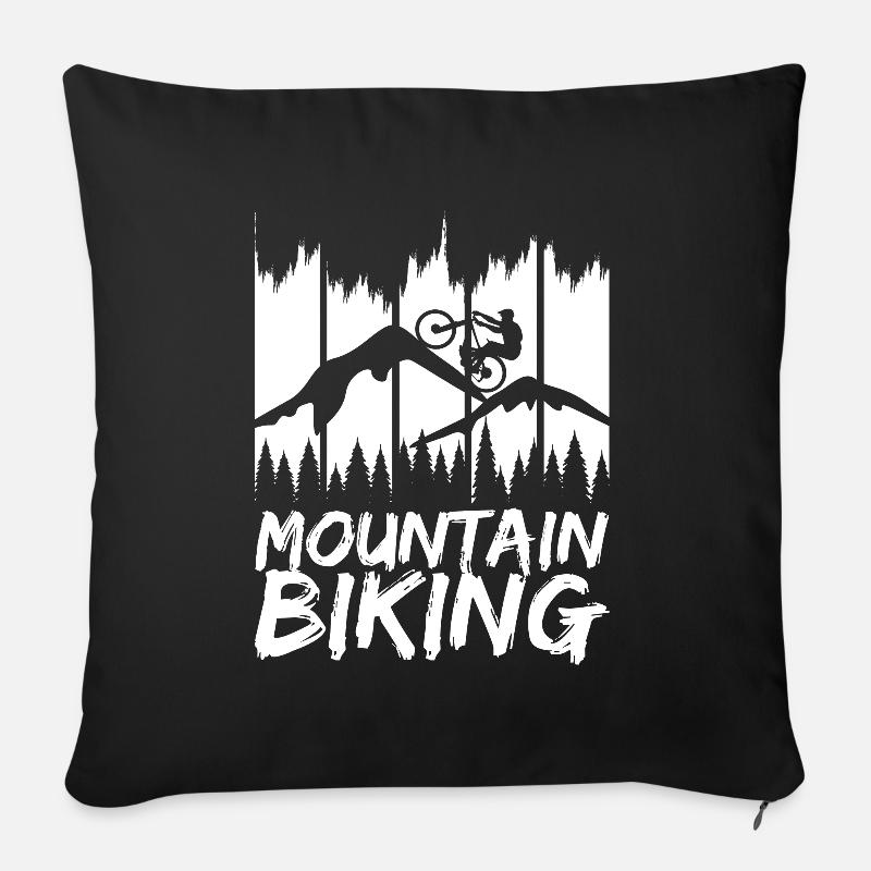 Lustiges Mountainbiking - Sofakissen mit Füllung 45 x 45 cm - Schwarz