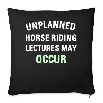 DES CONFÉRENCES D’ÉQUITATION IMPRÉVUES PEUVENT AVOIR LIEU - Coussin et housse de 45 x 45 cm - noir - Devant