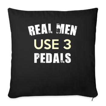 REAL MEN USE 3 PEDALS - Sofakissen mit Füllung 45 x 45 cm - Schwarz - Vorne