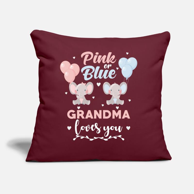 Rosa oder blauer Oma Elefant Sofakissen mit Füllung 45 x 45 cm