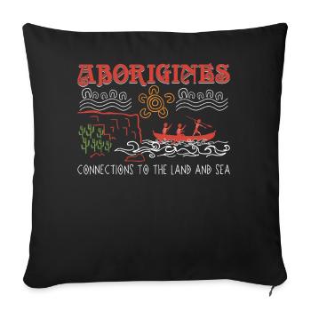 Aboriginal Connections - Sofa pillow with filling 45cm x 45cm - black - Front