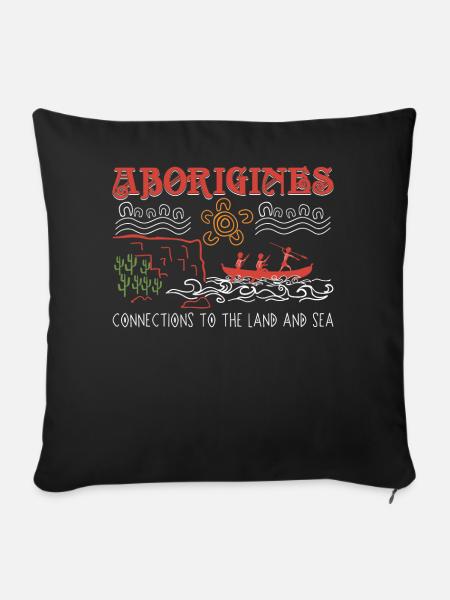 Aborigines Connections - Sofakissen mit Füllung 45 x 45 cm - Schwarz