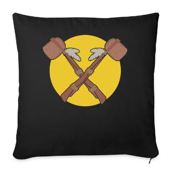 Aboriginal - Sofa pillow with filling 45cm x 45cm - black - Front