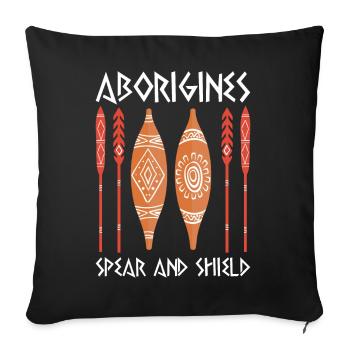 Aboriginal Spear Shield - Sofa pillow with filling 45cm x 45cm - black - Front