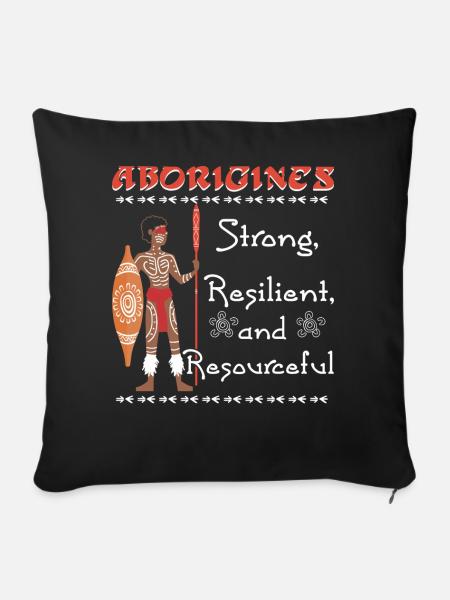 Aborigines Strong - Sofakissen mit Füllung 45 x 45 cm - Schwarz