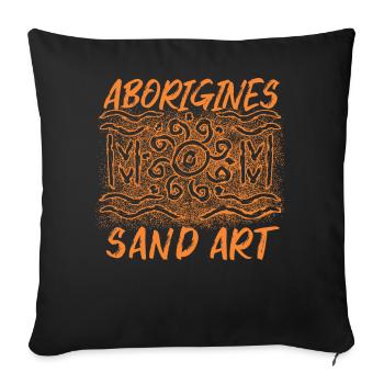 Aboriginal Sand Art - Sofa pillow with filling 45cm x 45cm - black - Front
