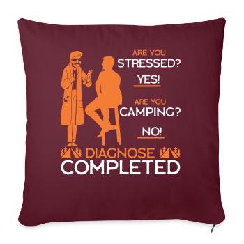 Stress Camping - Sofa pillow with filling 45cm x 45cm - burgundy - Front