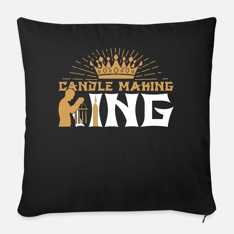 Roi de fabrication de bougies - Coussin et housse de 45 x 45 cm - noir