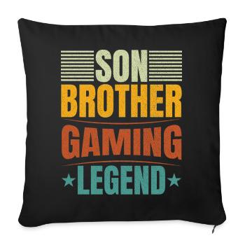 son brother gaming legend shirt - Sofa pillow with filling 45cm x 45cm - black - Front