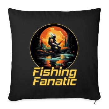 Fishing Fanatic - Astronaut - Sofa pillow with filling 45cm x 45cm - black - Front