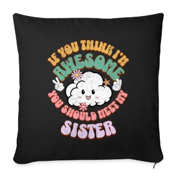 Frère et soeur - Coussin et housse de 45 x 45 cm - noir - Devant
