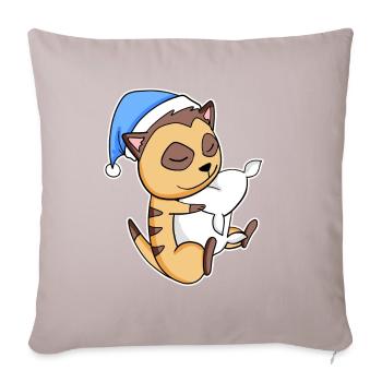 Suricate avec oreiller et bonnet somnolent - Coussin et housse de 45 x 45 cm - taupe clair - Devant