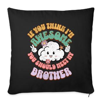 Frère et sœur - Coussin et housse de 45 x 45 cm - noir - Devant