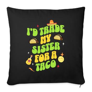 Taco - Sofa pillow with filling 45cm x 45cm - black - Front