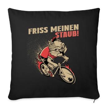 Friss meinen Staub | Radsport Rennrad Shirt - Sofakissen mit Füllung 45 x 45 cm - Schwarz - Vorne